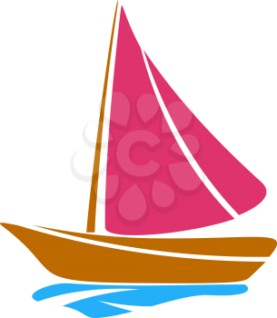 Boat childlike drawing, EPS8 - vector graphics.