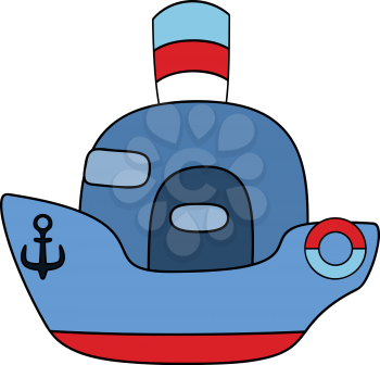 Steamship childlike drawing, EPS8 - vector graphics.