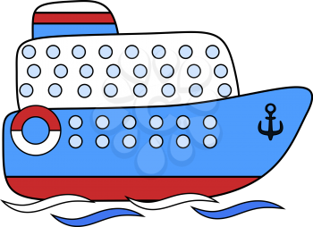 Steamship passenger childlike drawing, EPS8 - vector graphics.