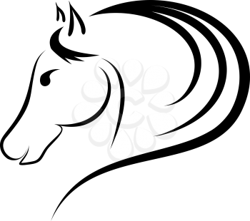 Linear drawing horse genre minimalism