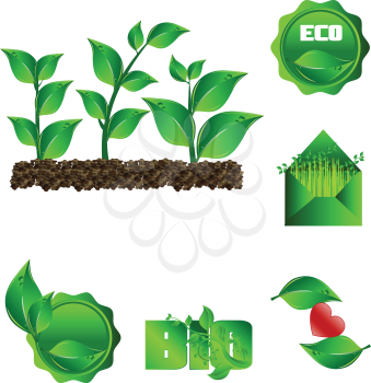 Royalty Free Clipart Image of Green Ecology Icons