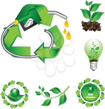 Royalty Free Clipart Image of Green Ecology Symbols