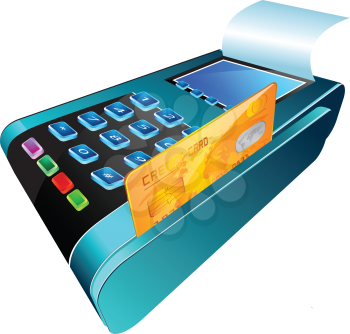 Royalty Free Clipart Image of the Input Reader of a Credit Card