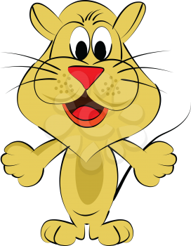 Royalty Free Clipart Image of a Cartoon Lion