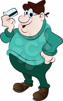 Royalty Free Clipart Image of a Man With a Credit Card