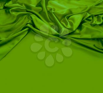 green silk fabric background