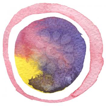 Abstract acrylic and watercolor circle painted background. Texture paper.