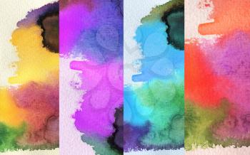 Set of abstract watercolor painted background