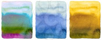 Abstract watercolor painted background. Grunge wet paper template. Collection. Isolated.