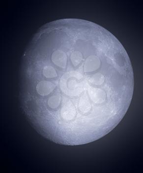 The full moon in the night sky