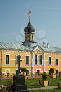 Russian monastery near Moscow and a cemetery