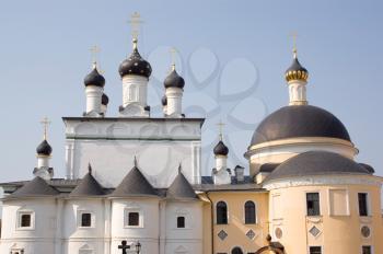 domes of churches of Russian monastery near Moscow