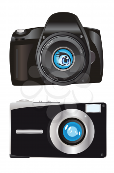 Royalty Free Clipart Image of Two Cameras