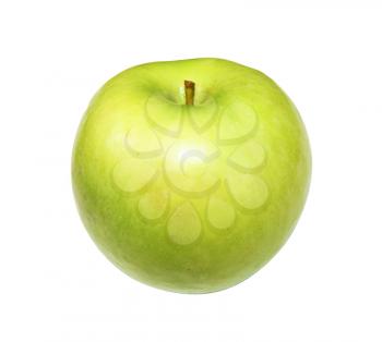 Ripe green apple on white background is insulated