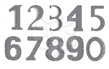 Set of the decorative numerals on white background is insulated