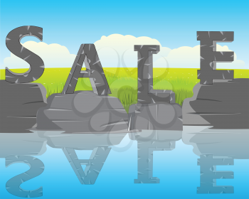 The Decorative letters sale on background of the nature