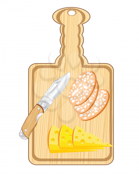  Kitchen board for cutting of the products on white background