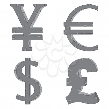 The Money signs and symbols of the different countries.