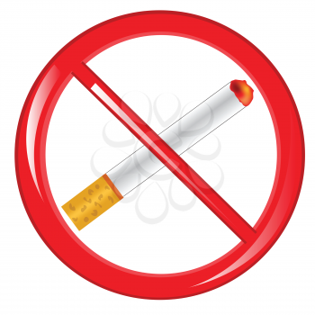 The Sign forbid smoke in this place.Vector illustration