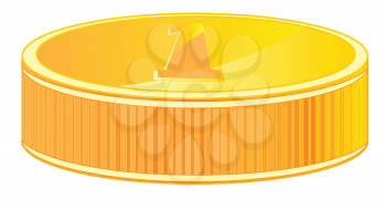 The Gold coin on white background is insulated.Vector illustration