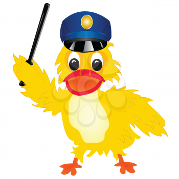 The Duck police on white background is insulated.Vector illustration