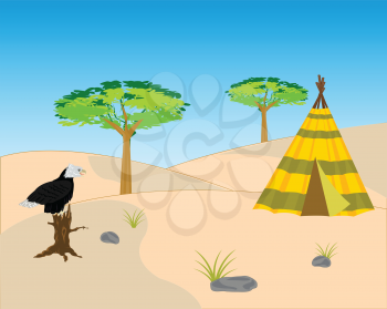 Vector illustration to deserts and hollered on tree