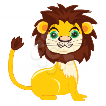 Vector illustration lion on white background is insulated