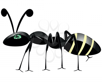 Illustration of ant cartoon on white background