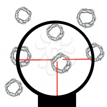 The Purpose with hole and optical sight.Vector illustration