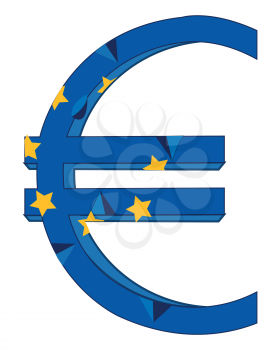 Sign and symbol euro on white background is insulated