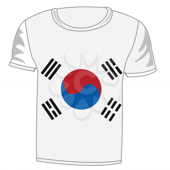 T-shirt flag South Korea on white background is insulated