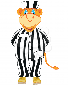 Comic illustration animal prisoner on white background is insulated