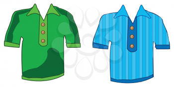 Vector illustration two shirts colour with short sleeve