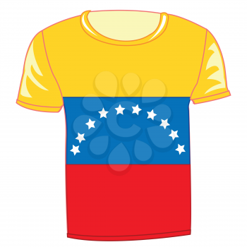 T-shirt with flag Venezuela on white background is insulated