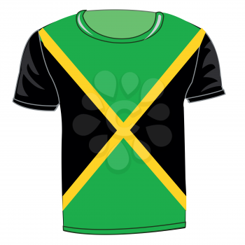 T-shirt flag Jamaica on white background is insulated