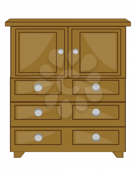 Wooden furniture closet with door and box