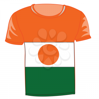 T-shirt flag state in africa Niger.Vector illustration