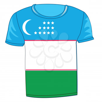 T-shirt flag Uzbekistan on white background is insulated