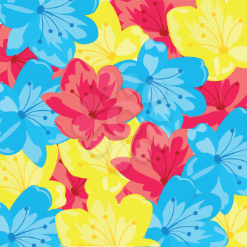 Year colorful background from varied flower.Vector illustration