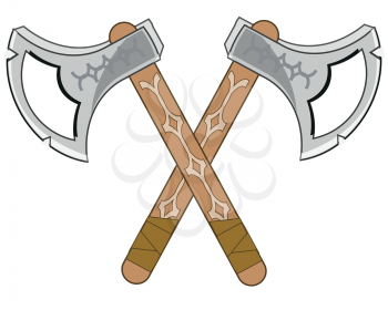 Vector illustration of the cartoon of the medieval weapon axe
