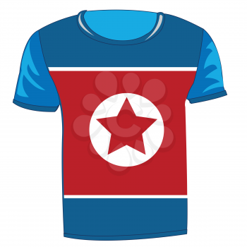 T-shirt with flag of the Democratic People s Republic of Korea