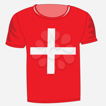 T-shirt flag switzerland on white background is insulated