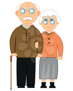 Elderly people man and woman on white background is insulated