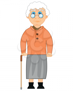 Vector illustration of the elderly women on white background is insulated