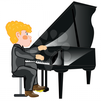 Young person plays on music instrument piano