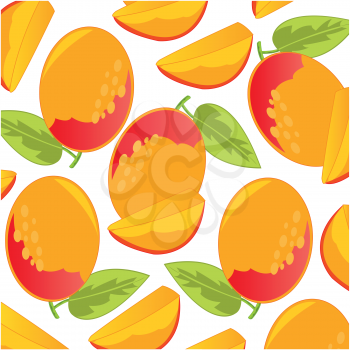 Decorative pattern of the fruit mango on white background is insulated