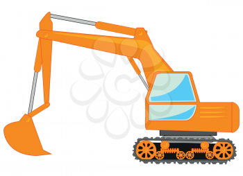 Vector illustration of the special technology for digging of ground excavator