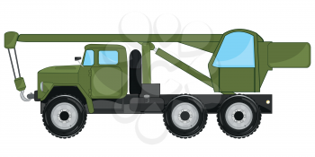 Vector illustration of the special car truck crane