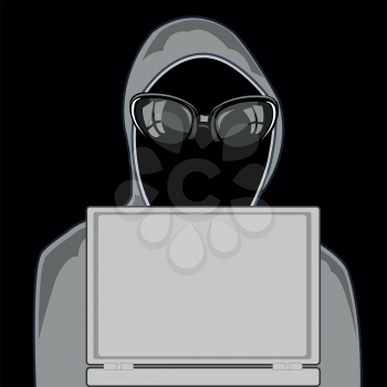 Anonymous user hacker for computer on black background