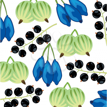 Vector illustration ripe and edible berries decorative pattern
